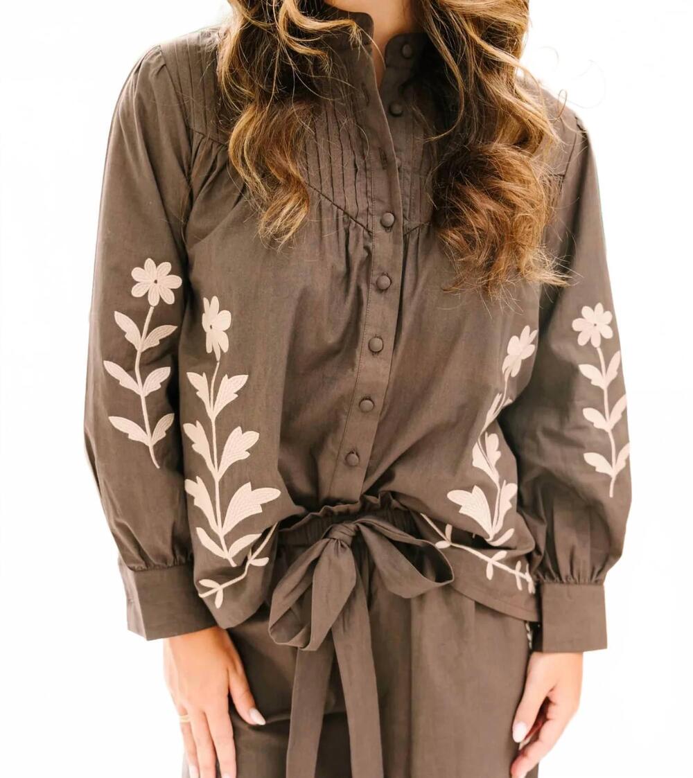 NEW VICTORIA DUNN women's verity blouse in sandstone